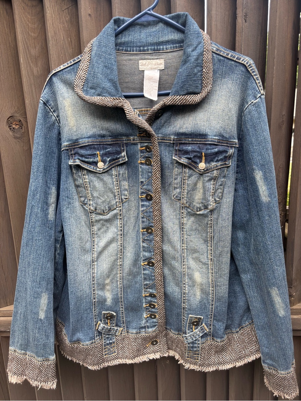 BABY PHAT Distressed Denim Jean Jacket 3X